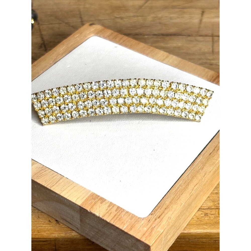 Made in France Gold Crystal Rhinestone Hair Clip Made In France Elegant Design